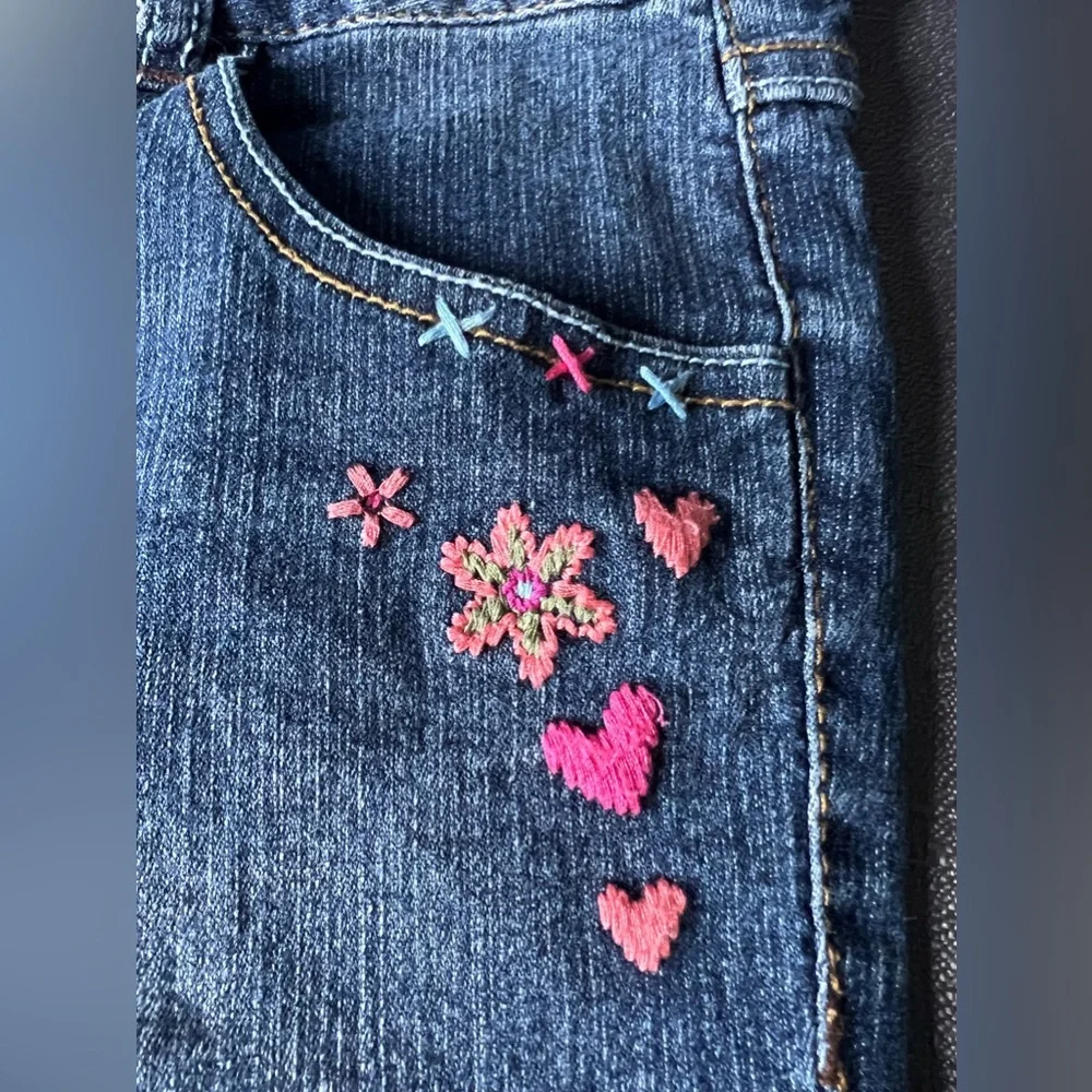 NICKELODEON iCARLY DENIM LONG STRETCH SHORTS SIZE 12 FLOWERS